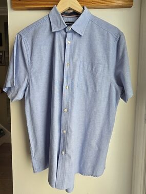 Report Collection Light Blue Oxford Shirt - Large